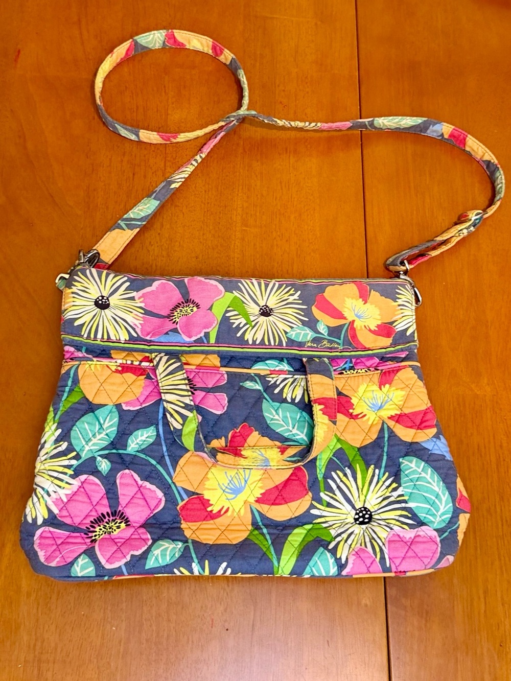 Vera Bradley Quilted Convertible Tote Crossbody Bag - Jazzy Blooms
